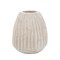 Kingston Living 8" White Paulownia Wood Cylindrical Ridged Vase